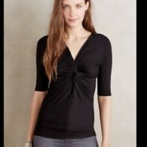 Anthropologie Delta knot front blouse
